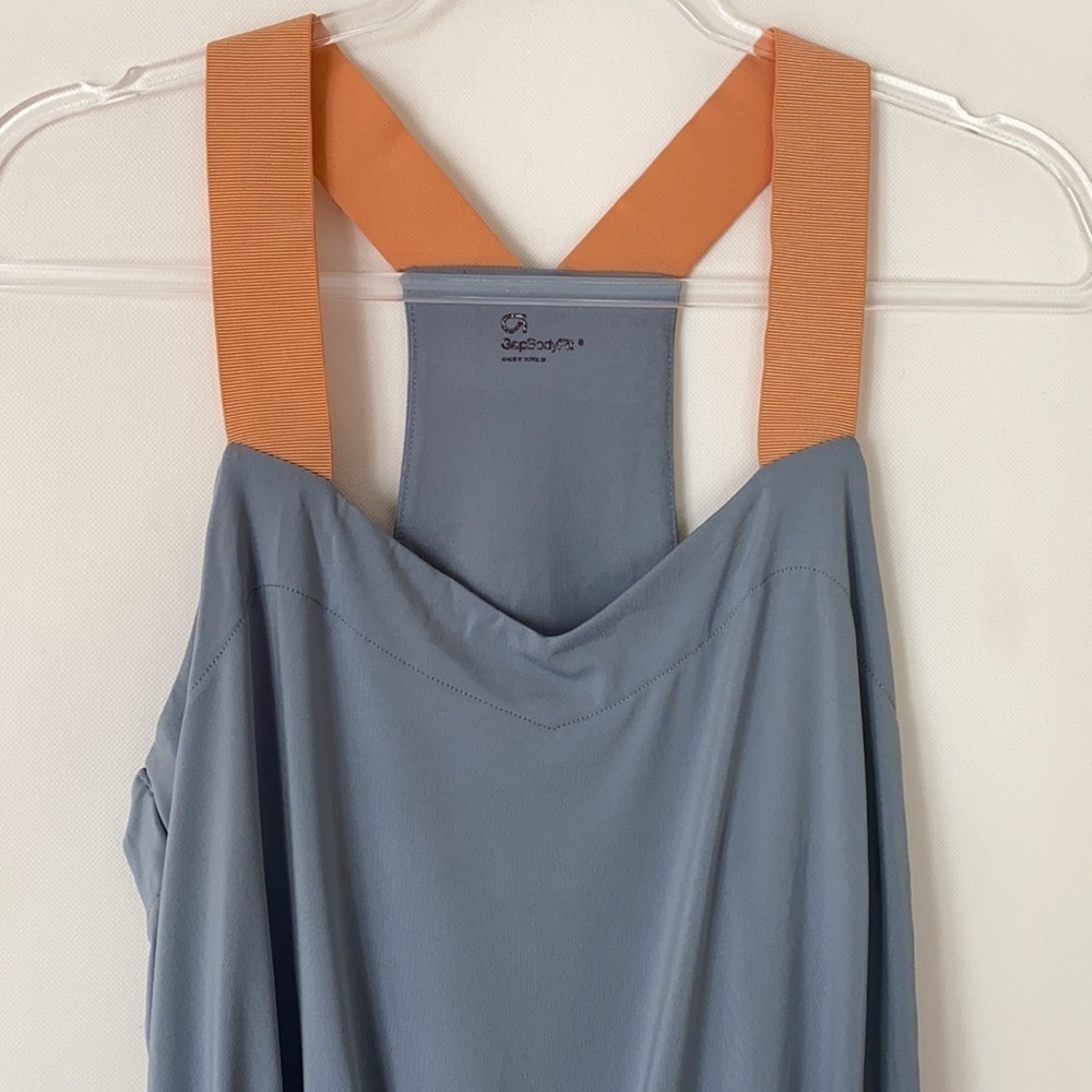 Gap Fit gray and orange cinched waist athletic dress - Picture 2 of 8